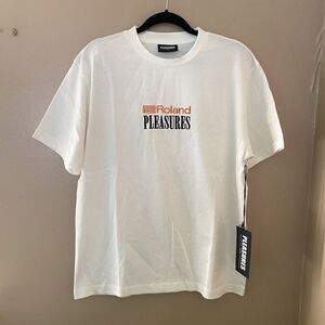 Pleasures Roland Collab White T shirt Japan NWT Sz S Mens Unisex